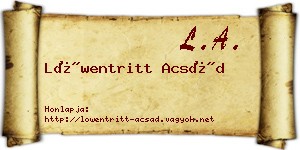 Löwentritt Acsád névjegykártya